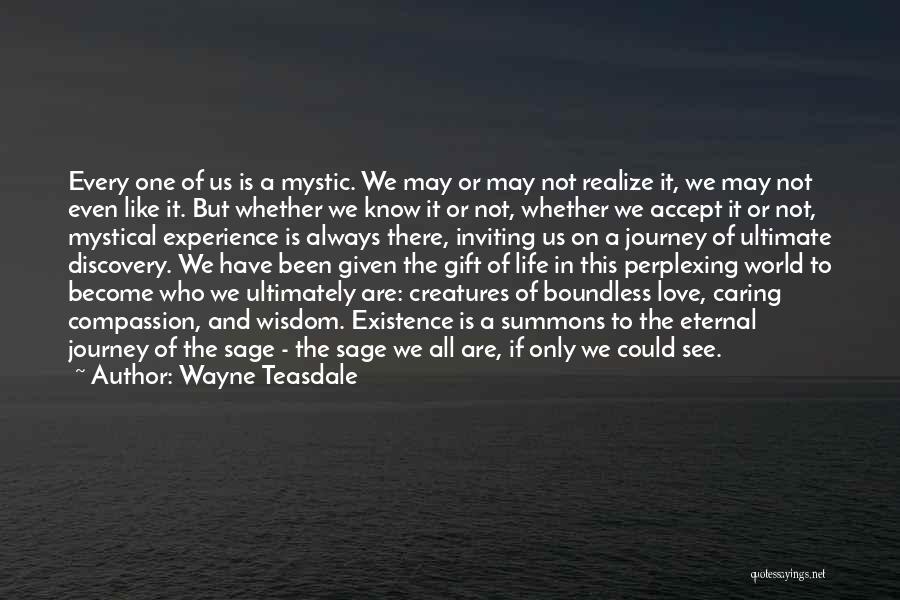 Wayne Teasdale Quotes: Every One Of Us Is A Mystic. We May Or May Not Realize It, We May Not Even Like It.