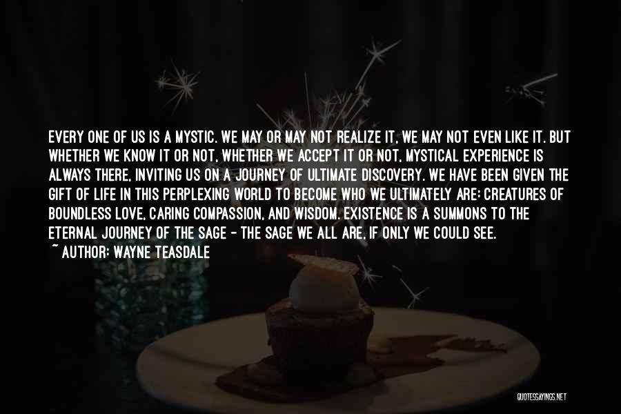 Wayne Teasdale Quotes: Every One Of Us Is A Mystic. We May Or May Not Realize It, We May Not Even Like It.