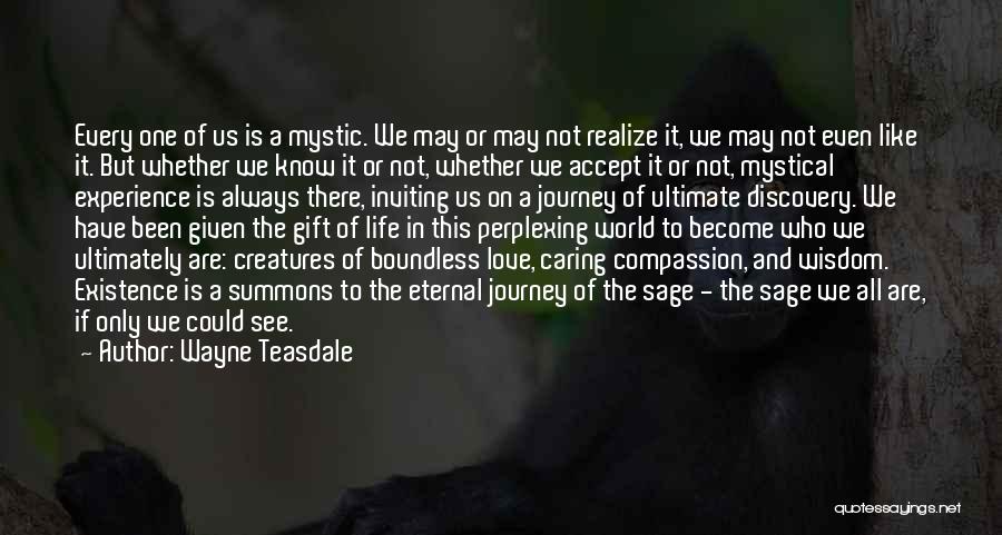 Wayne Teasdale Quotes: Every One Of Us Is A Mystic. We May Or May Not Realize It, We May Not Even Like It.