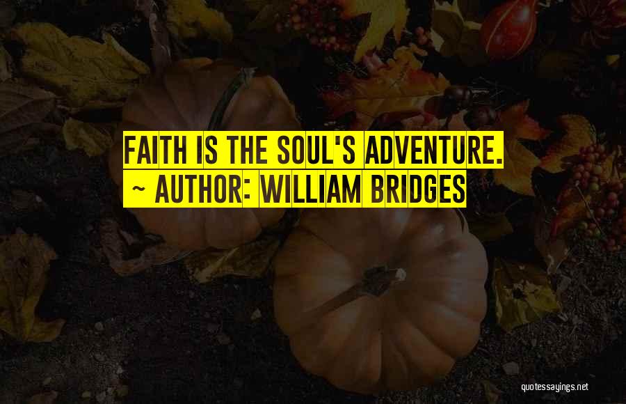 William Bridges Quotes: Faith Is The Soul's Adventure.