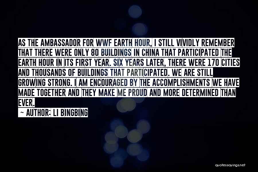 Li Bingbing Quotes: As The Ambassador For Wwf Earth Hour, I Still Vividly Remember That There Were Only 80 Buildings In China That