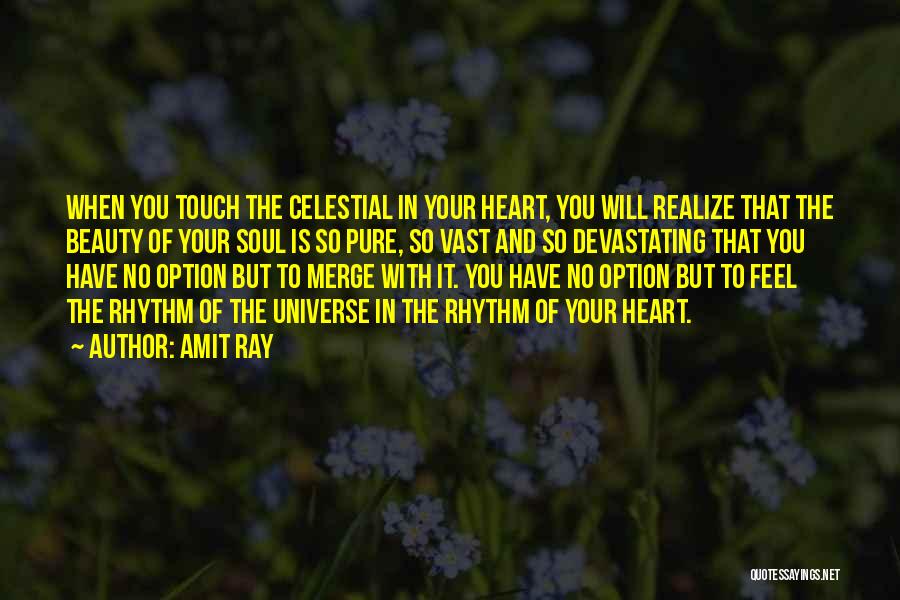 Amit Ray Quotes: When You Touch The Celestial In Your Heart, You Will Realize That The Beauty Of Your Soul Is So Pure,