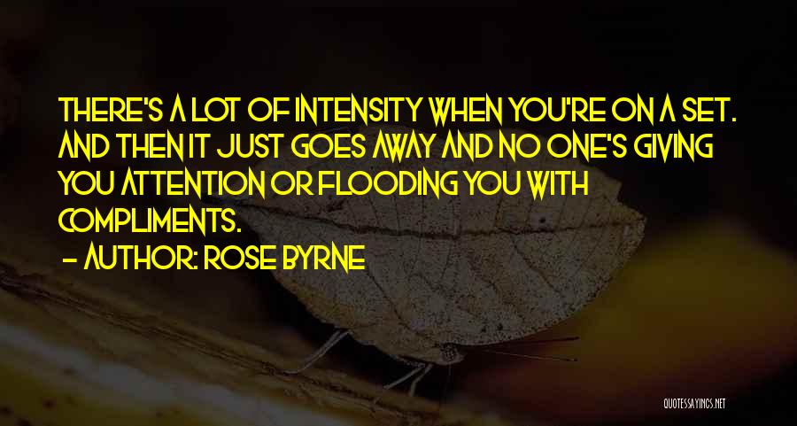 Rose Byrne Quotes: There's A Lot Of Intensity When You're On A Set. And Then It Just Goes Away And No One's Giving