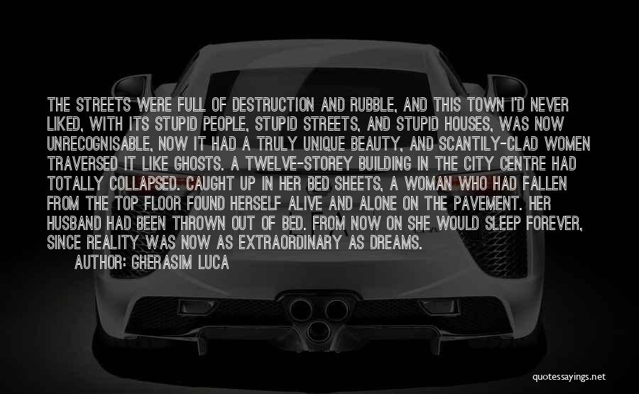 Gherasim Luca Quotes: The Streets Were Full Of Destruction And Rubble, And This Town I'd Never Liked, With Its Stupid People, Stupid Streets,