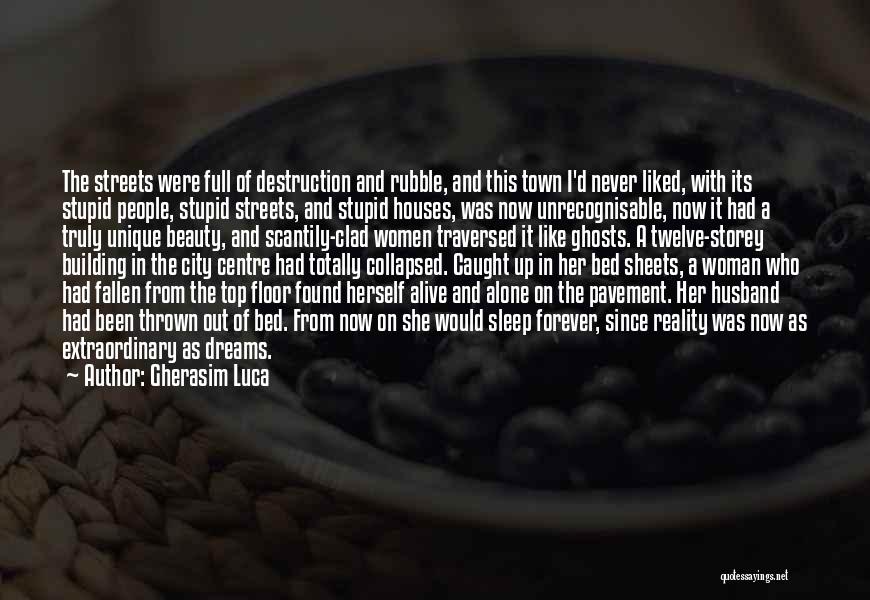 Gherasim Luca Quotes: The Streets Were Full Of Destruction And Rubble, And This Town I'd Never Liked, With Its Stupid People, Stupid Streets,