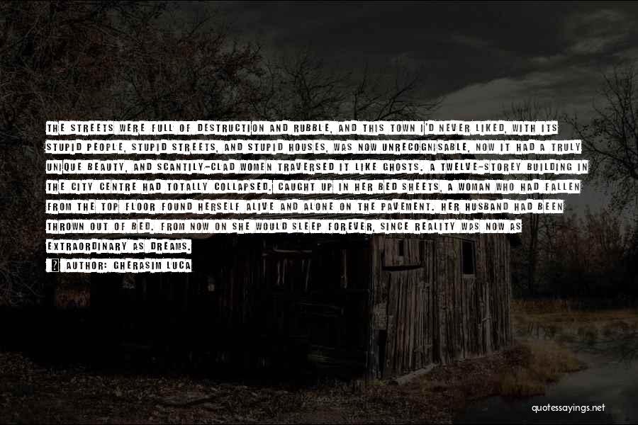 Gherasim Luca Quotes: The Streets Were Full Of Destruction And Rubble, And This Town I'd Never Liked, With Its Stupid People, Stupid Streets,