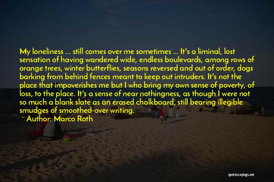 Marco Roth Quotes: My Loneliness ... Still Comes Over Me Sometimes ... It's A Liminal, Lost Sensation Of Having Wandered Wide, Endless Boulevards,