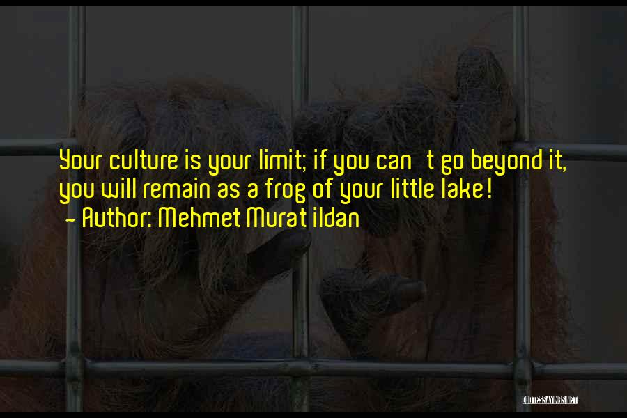 Mehmet Murat Ildan Quotes: Your Culture Is Your Limit; If You Can't Go Beyond It, You Will Remain As A Frog Of Your Little