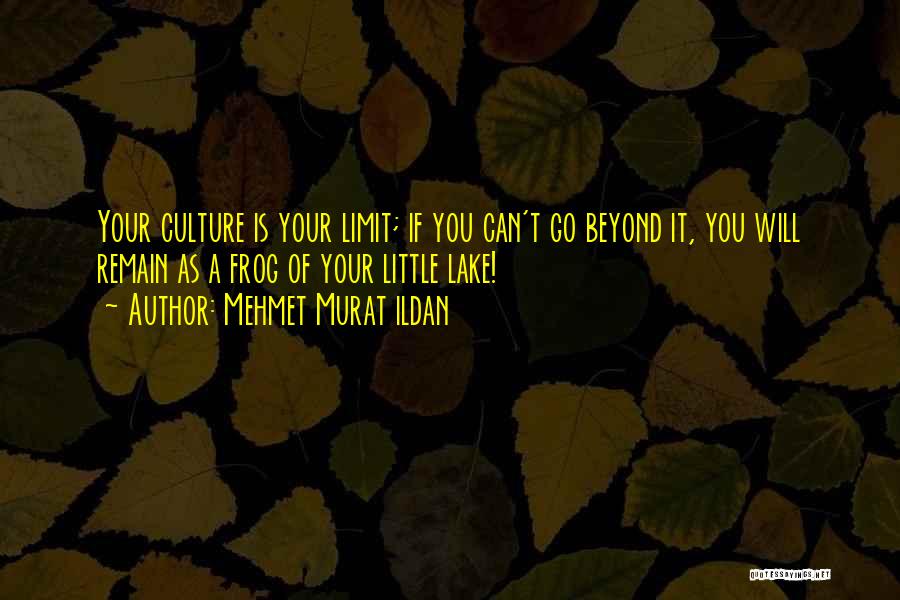 Mehmet Murat Ildan Quotes: Your Culture Is Your Limit; If You Can't Go Beyond It, You Will Remain As A Frog Of Your Little