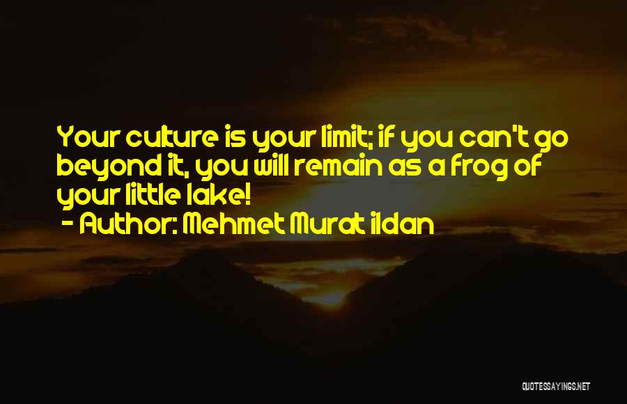 Mehmet Murat Ildan Quotes: Your Culture Is Your Limit; If You Can't Go Beyond It, You Will Remain As A Frog Of Your Little