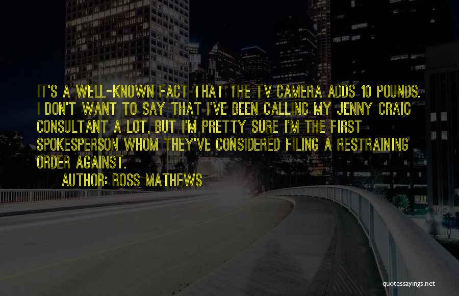 Ross Mathews Quotes: It's A Well-known Fact That The Tv Camera Adds 10 Pounds. I Don't Want To Say That I've Been Calling