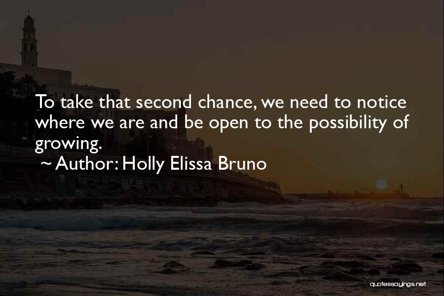 Holly Elissa Bruno Quotes: To Take That Second Chance, We Need To Notice Where We Are And Be Open To The Possibility Of Growing.