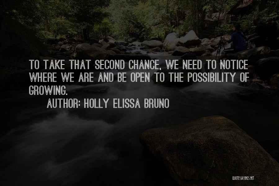 Holly Elissa Bruno Quotes: To Take That Second Chance, We Need To Notice Where We Are And Be Open To The Possibility Of Growing.