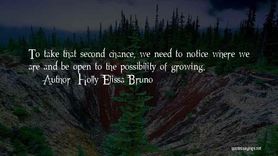Holly Elissa Bruno Quotes: To Take That Second Chance, We Need To Notice Where We Are And Be Open To The Possibility Of Growing.