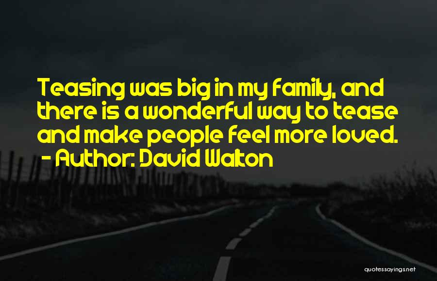 David Walton Quotes: Teasing Was Big In My Family, And There Is A Wonderful Way To Tease And Make People Feel More Loved.