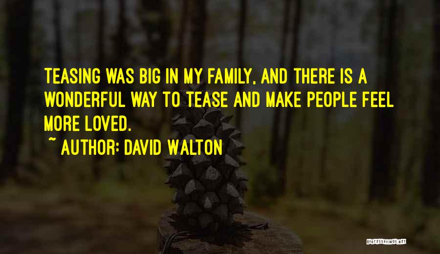 David Walton Quotes: Teasing Was Big In My Family, And There Is A Wonderful Way To Tease And Make People Feel More Loved.