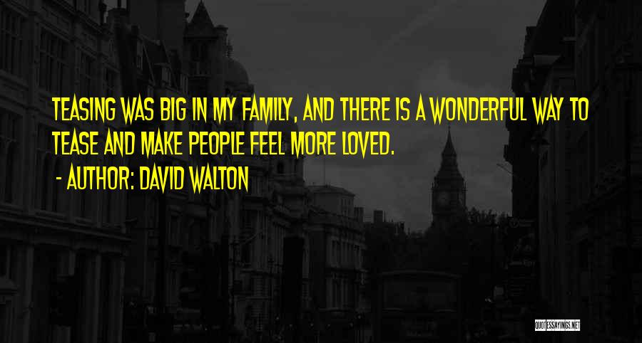 David Walton Quotes: Teasing Was Big In My Family, And There Is A Wonderful Way To Tease And Make People Feel More Loved.