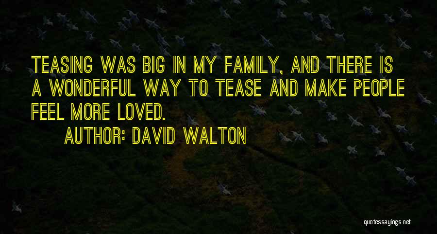 David Walton Quotes: Teasing Was Big In My Family, And There Is A Wonderful Way To Tease And Make People Feel More Loved.