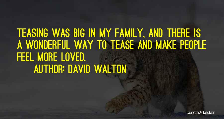 David Walton Quotes: Teasing Was Big In My Family, And There Is A Wonderful Way To Tease And Make People Feel More Loved.