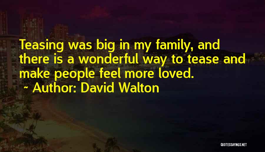 David Walton Quotes: Teasing Was Big In My Family, And There Is A Wonderful Way To Tease And Make People Feel More Loved.