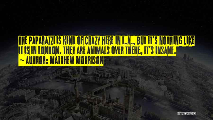 Matthew Morrison Quotes: The Paparazzi Is Kind Of Crazy Here In L.a., But It's Nothing Like It Is In London. They Are Animals