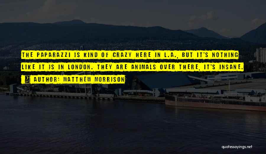 Matthew Morrison Quotes: The Paparazzi Is Kind Of Crazy Here In L.a., But It's Nothing Like It Is In London. They Are Animals