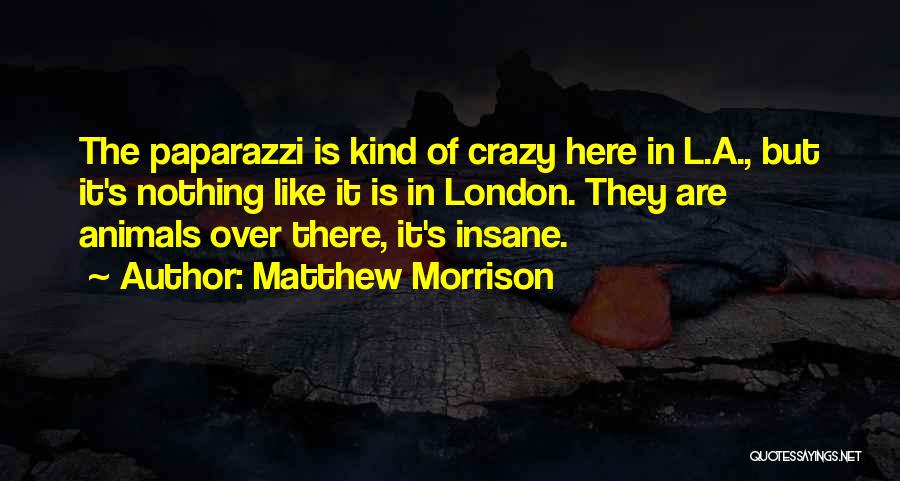 Matthew Morrison Quotes: The Paparazzi Is Kind Of Crazy Here In L.a., But It's Nothing Like It Is In London. They Are Animals