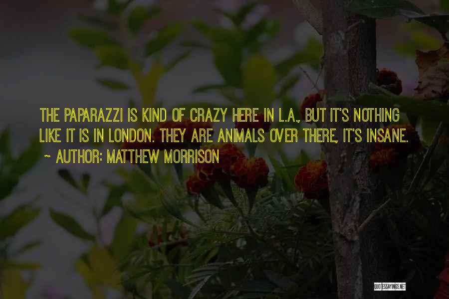 Matthew Morrison Quotes: The Paparazzi Is Kind Of Crazy Here In L.a., But It's Nothing Like It Is In London. They Are Animals