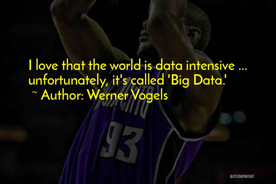 Werner Vogels Quotes: I Love That The World Is Data Intensive ... Unfortunately, It's Called 'big Data.'