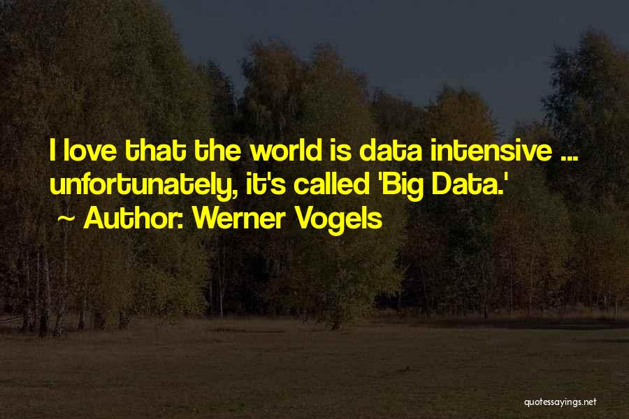 Werner Vogels Quotes: I Love That The World Is Data Intensive ... Unfortunately, It's Called 'big Data.'