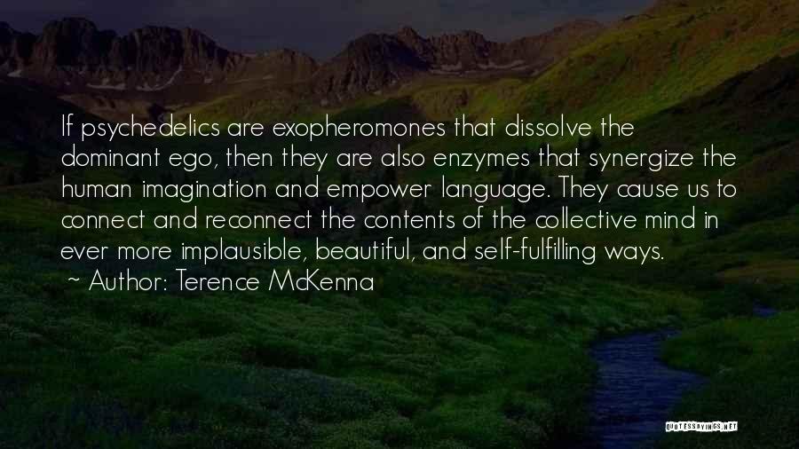 Terence McKenna Quotes: If Psychedelics Are Exopheromones That Dissolve The Dominant Ego, Then They Are Also Enzymes That Synergize The Human Imagination And