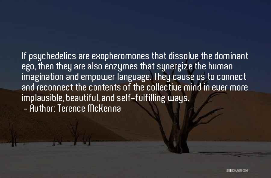 Terence McKenna Quotes: If Psychedelics Are Exopheromones That Dissolve The Dominant Ego, Then They Are Also Enzymes That Synergize The Human Imagination And