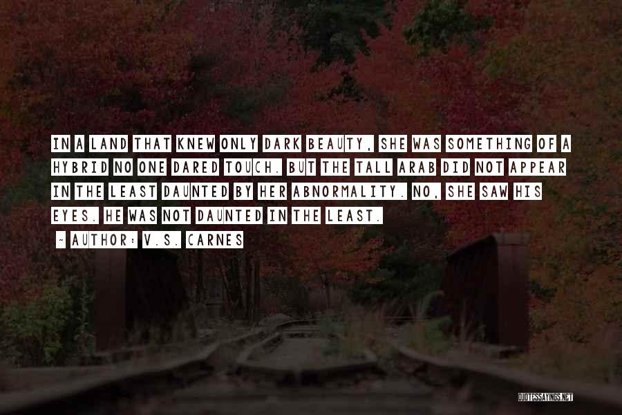 V.S. Carnes Quotes: In A Land That Knew Only Dark Beauty, She Was Something Of A Hybrid No One Dared Touch. But The