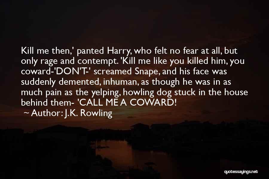 J.K. Rowling Quotes: Kill Me Then,' Panted Harry, Who Felt No Fear At All, But Only Rage And Contempt. 'kill Me Like You