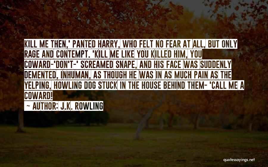 J.K. Rowling Quotes: Kill Me Then,' Panted Harry, Who Felt No Fear At All, But Only Rage And Contempt. 'kill Me Like You