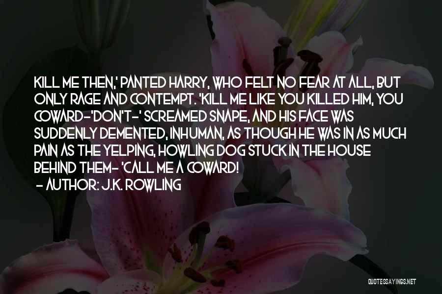 J.K. Rowling Quotes: Kill Me Then,' Panted Harry, Who Felt No Fear At All, But Only Rage And Contempt. 'kill Me Like You