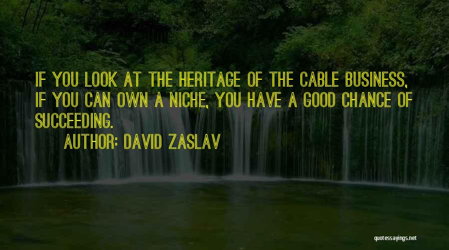 David Zaslav Quotes: If You Look At The Heritage Of The Cable Business, If You Can Own A Niche, You Have A Good