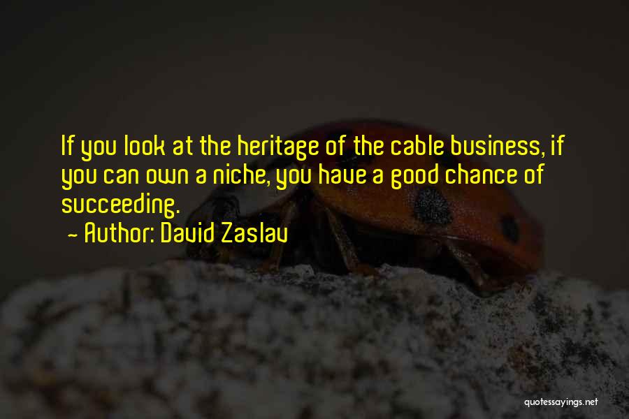 David Zaslav Quotes: If You Look At The Heritage Of The Cable Business, If You Can Own A Niche, You Have A Good