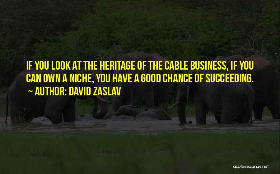 David Zaslav Quotes: If You Look At The Heritage Of The Cable Business, If You Can Own A Niche, You Have A Good