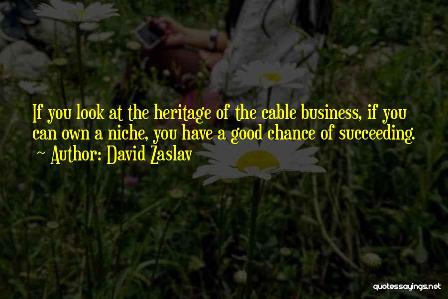 David Zaslav Quotes: If You Look At The Heritage Of The Cable Business, If You Can Own A Niche, You Have A Good