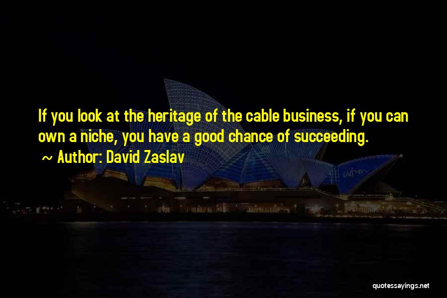 David Zaslav Quotes: If You Look At The Heritage Of The Cable Business, If You Can Own A Niche, You Have A Good