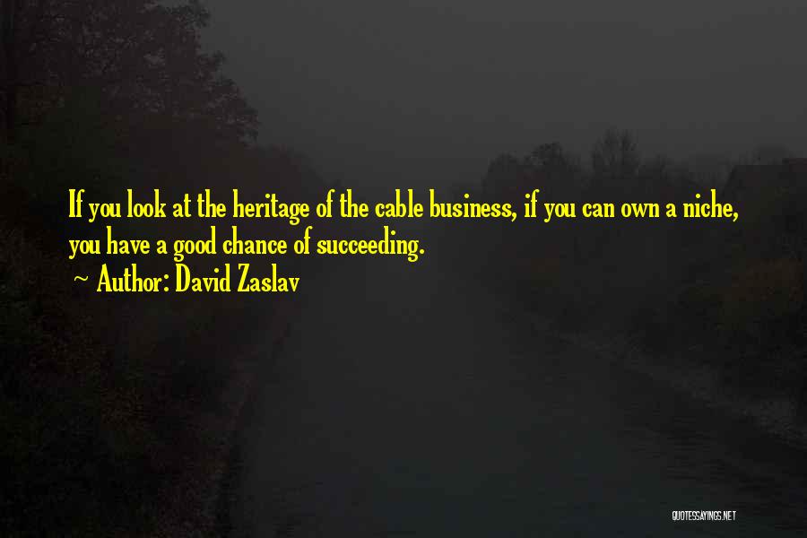 David Zaslav Quotes: If You Look At The Heritage Of The Cable Business, If You Can Own A Niche, You Have A Good