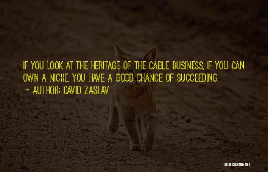 David Zaslav Quotes: If You Look At The Heritage Of The Cable Business, If You Can Own A Niche, You Have A Good