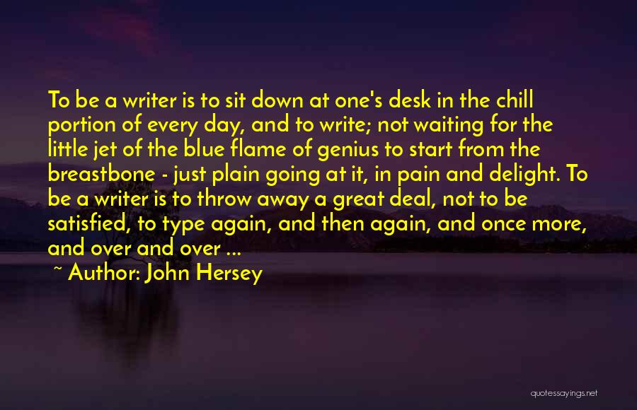 John Hersey Quotes: To Be A Writer Is To Sit Down At One's Desk In The Chill Portion Of Every Day, And To