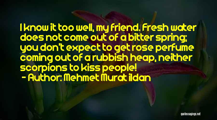 Mehmet Murat Ildan Quotes: I Know It Too Well, My Friend. Fresh Water Does Not Come Out Of A Bitter Spring; You Don't Expect