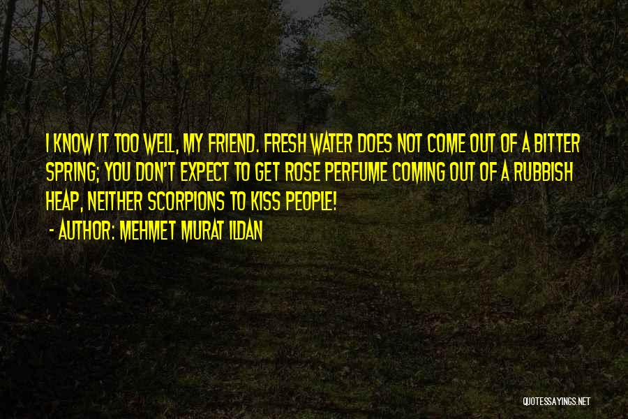 Mehmet Murat Ildan Quotes: I Know It Too Well, My Friend. Fresh Water Does Not Come Out Of A Bitter Spring; You Don't Expect