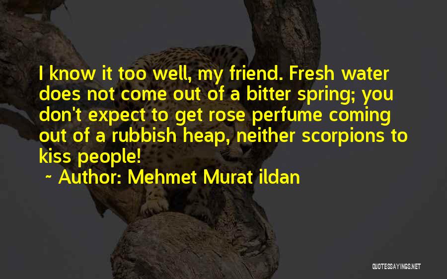 Mehmet Murat Ildan Quotes: I Know It Too Well, My Friend. Fresh Water Does Not Come Out Of A Bitter Spring; You Don't Expect