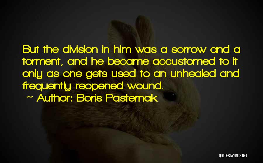 Boris Pasternak Quotes: But The Division In Him Was A Sorrow And A Torment, And He Became Accustomed To It Only As One