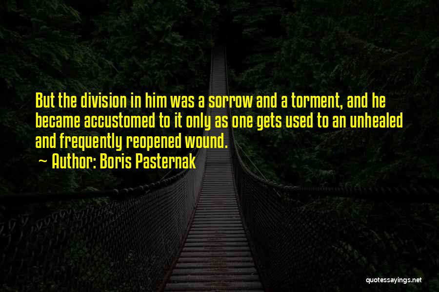 Boris Pasternak Quotes: But The Division In Him Was A Sorrow And A Torment, And He Became Accustomed To It Only As One