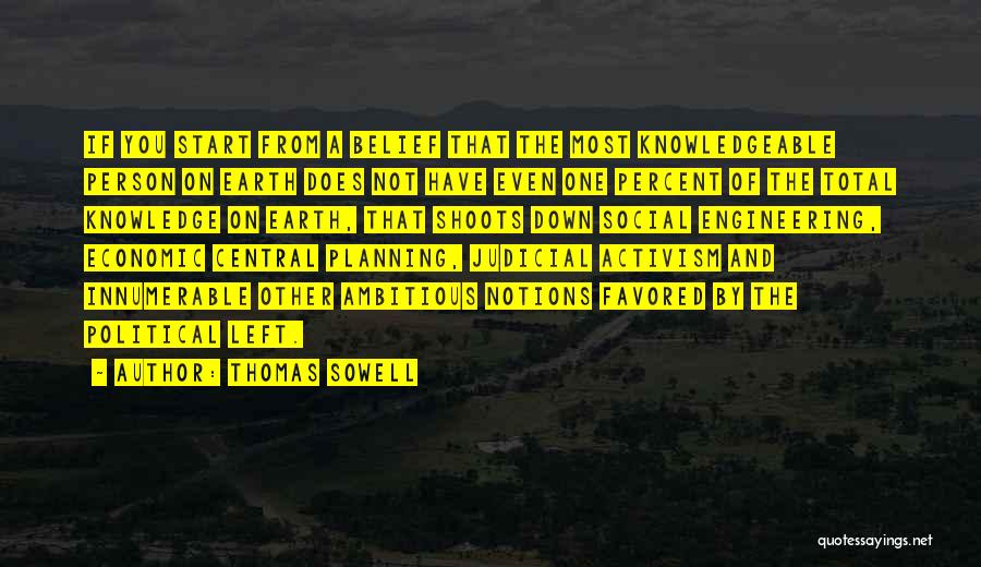 Thomas Sowell Quotes: If You Start From A Belief That The Most Knowledgeable Person On Earth Does Not Have Even One Percent Of